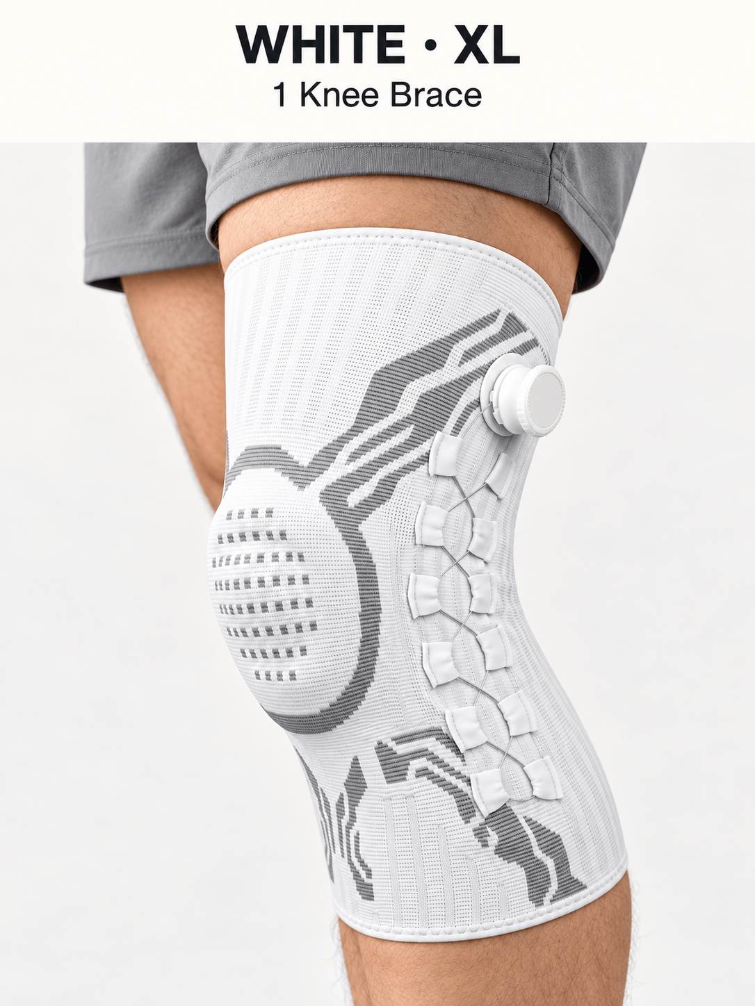 Adjustable Dial Knee Brace with Patella Cushion & Side Support