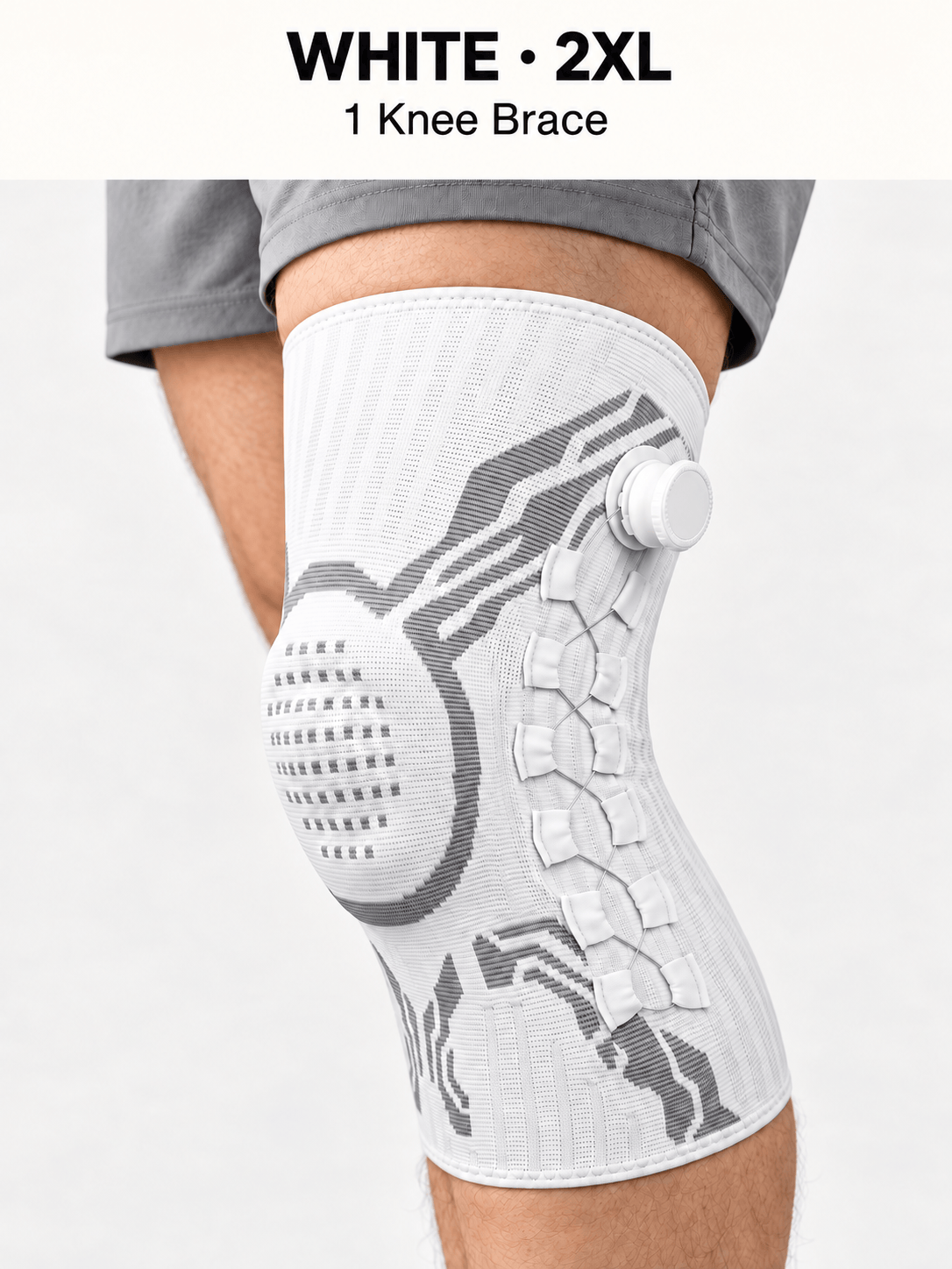 Adjustable Dial Knee Brace with Patella Cushion & Side Support