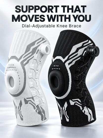 Adjustable Dial Knee Brace with Patella Cushion & Side Support