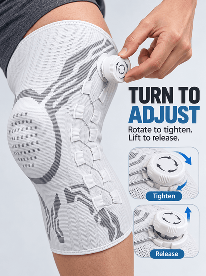 Adjustable Dial Knee Brace with Patella Cushion & Side Support