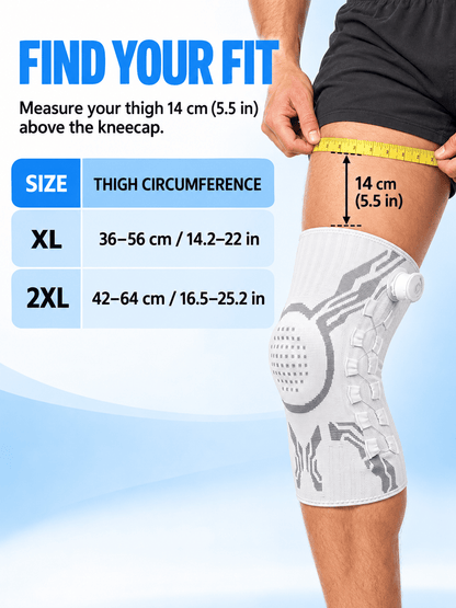 Adjustable Dial Knee Brace with Patella Cushion & Side Support